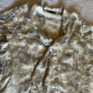 satin and sheer top with tie